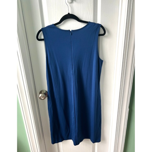 Brooks Brothers 346 Womens Dress Blue Sleeveless Pockets Shift Casual Size L - Picture 3 of 6